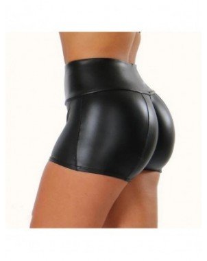 Leather Shorts Women High Waist Bodycon Push Up Black Short