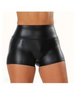 Leather Shorts Women High Waist Bodycon Push Up Black Short
