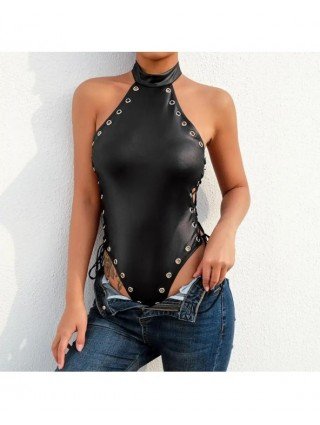 One-piece Stylish Pure Color Slim-fitting Bikini Female Women