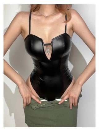 Black Slim Sexy Bodysuit Lingerie Hollow Out Bodys Para Mujer