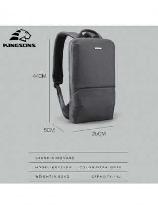 Kingsons New Unisex Backpacks Thin 15'' Laptop Men Business