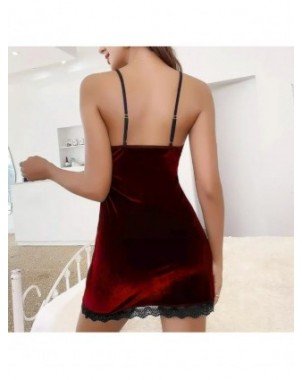 Sexy V-neck Solid Color Lace Golden Velvet Sling Hip Wrap