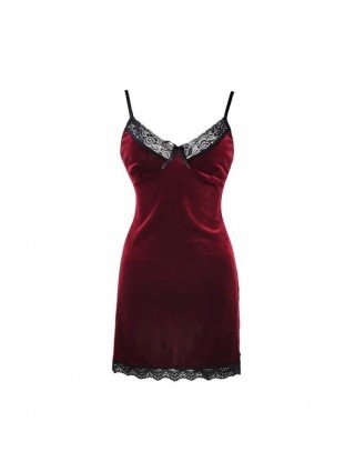 Sexy V-neck Solid Color Lace Golden Velvet Sling Hip Wrap