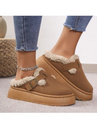 New Luxury Winter Women's Boken Shoes Plush Fashion Retro Bean