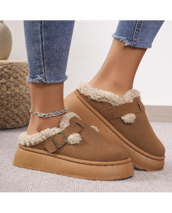 New Luxury Winter Women's Boken Shoes Plush Fashion Retro Bean New Luxury Winter Women's Boken Shoes Plush Fashion Retro Bean