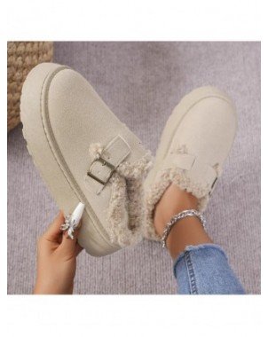 New Luxury Winter Women's Boken Shoes Plush Fashion Retro Bean