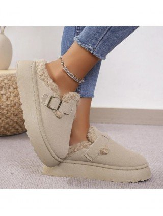 New Luxury Winter Women's Boken Shoes Plush Fashion Retro Bean
