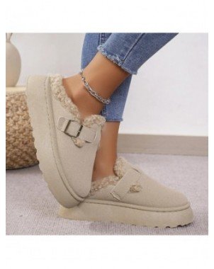 New Luxury Winter Women's Boken Shoes Plush Fashion Retro Bean