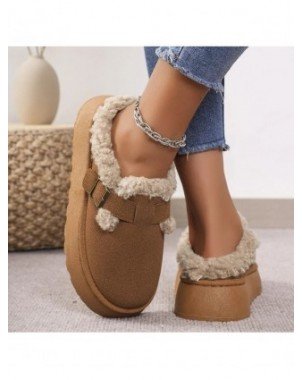 New Luxury Winter Women's Boken Shoes Plush Fashion Retro Bean