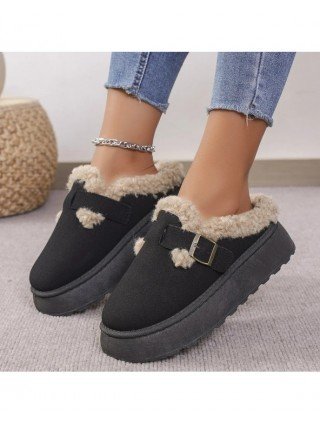 New Luxury Winter Women's Boken Shoes Plush Fashion Retro Bean