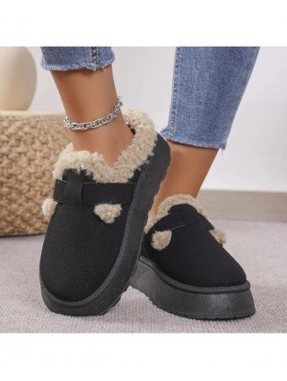 New Luxury Winter Women's Boken Shoes Plush Fashion Retro Bean