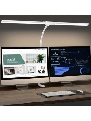LED Double/Single Head Reading Desk Lamp Foldable Swing Arm