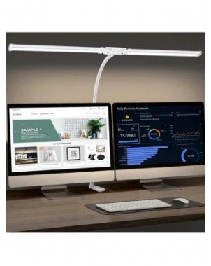 LED Double/Single Head Reading Desk Lamp Foldable Swing Arm