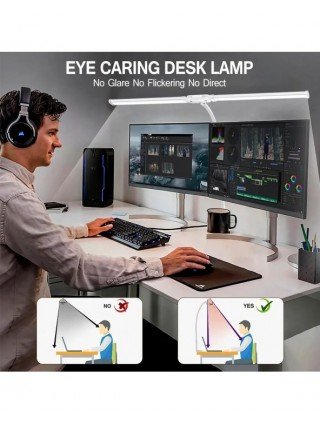 LED Double/Single Head Reading Desk Lamp Foldable Swing Arm
