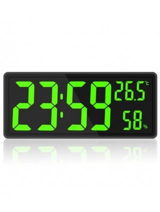 Large Digital Wall Clock Temperature and Humidity Display Night
