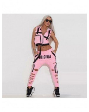 Oshoplive Fashion Hooded Zipper Sleeveless Vest&Letter Print