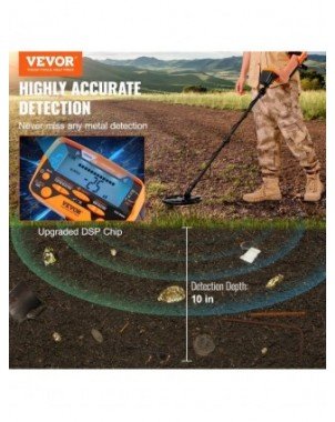Metal Detector for Adults & Kids 10Inch Waterproof Search Coil