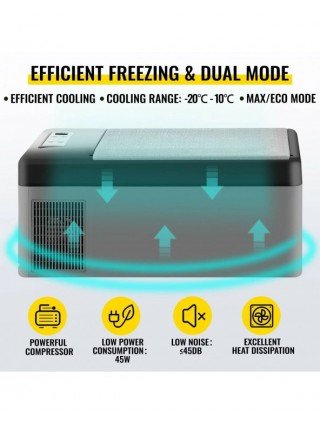 15L Small Fridge Portable Car Freezer 12V/24V Mini Refrigerator