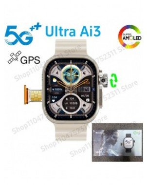 Original Ultra Ai3 Smartwatch 5G 180° Rotating Camera Google