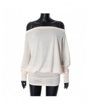 Women's Long Sleeve Boat Neck Off Shoulder Blouse Dress