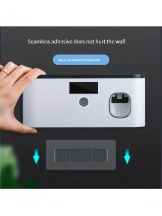 Toothbrush Holder With Toothpaste Dispenser, Wall Mounted