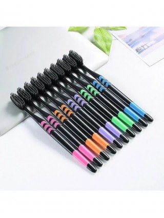 Bamboo Charcoal Soft Bristles Toothbrush, Travel Carry，Color