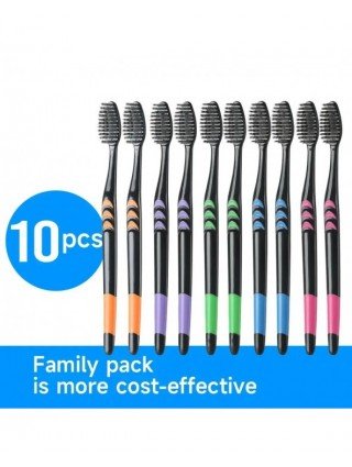 Bamboo Charcoal Soft Bristles Toothbrush, Travel Carry，Color