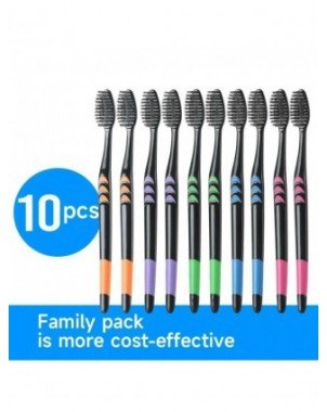 Bamboo Charcoal Soft Bristles Toothbrush, Travel Carry，Color
