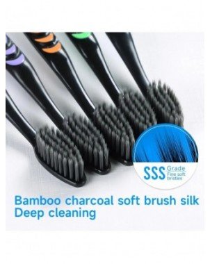 Bamboo Charcoal Soft Bristles Toothbrush, Travel Carry，Color