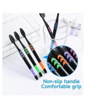 Bamboo Charcoal Soft Bristles Toothbrush, Travel Carry，Color