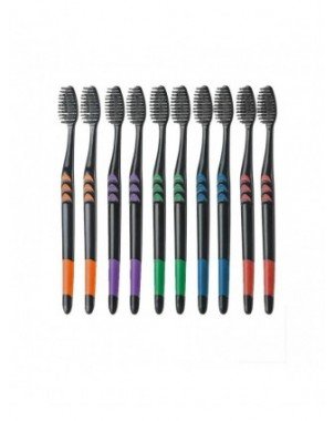 Bamboo Charcoal Soft Bristles Toothbrush, Travel Carry，Color