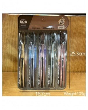 5Pcs Dental Care Long Head Toothbrush for Adults Wide Headed