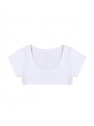 Womens Sexy Crop Tops Cotton Spandex Short Sleeve Tank Tops