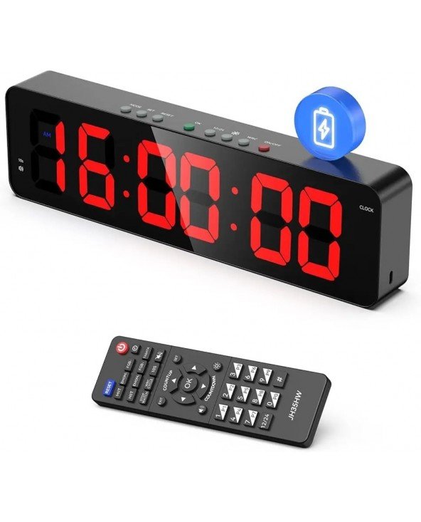 Gym Timer with Remote 11''x 3.5''Ultra-Clear Interval Timer