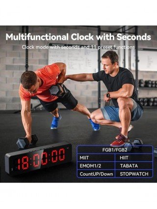 Gym Timer with Remote 11''x 3.5''Ultra-Clear Interval Timer