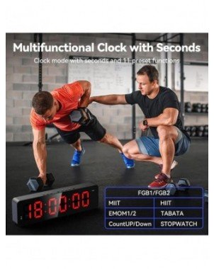 Gym Timer with Remote 11''x 3.5''Ultra-Clear Interval Timer