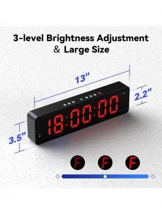 Gym Timer with Remote 11''x 3.5''Ultra-Clear Interval Timer