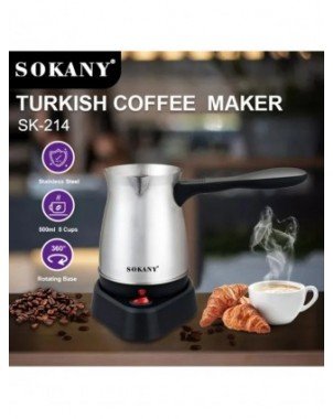 220V 5 Cup Electric Turkish Greek Coffee Maker Stainless Steel