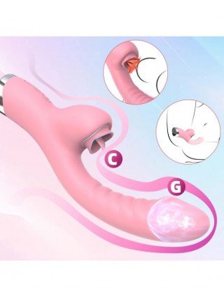 FairyKiss Dildo Vibrator For Women 2In1 Licking Sex Machine