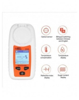 SMARTSENSOR LCD Digital Refractometer Brix Meter Fruit Juice