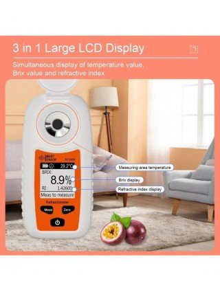 SMARTSENSOR LCD Digital Refractometer Brix Meter Fruit Juice