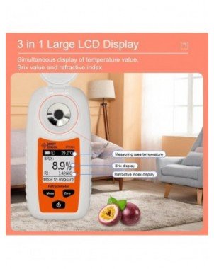 SMARTSENSOR LCD Digital Refractometer Brix Meter Fruit Juice