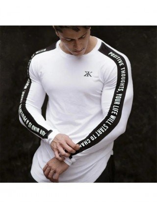 Quick Dry Casual T-shirt Men Gym Fitness Long Sleeve Shirt