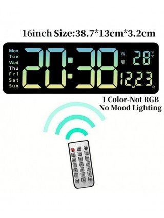 16 Inch Large Digital Wall Clock with Remote Control Mood Light