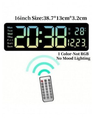 16 Inch Large Digital Wall Clock with Remote Control Mood Light