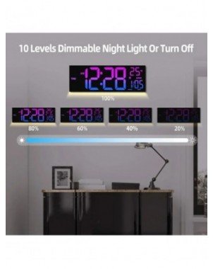 16 Inch Large Digital Wall Clock with Remote Control Mood Light