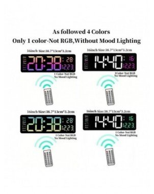 16 Inch Large Digital Wall Clock with Remote Control Mood Light