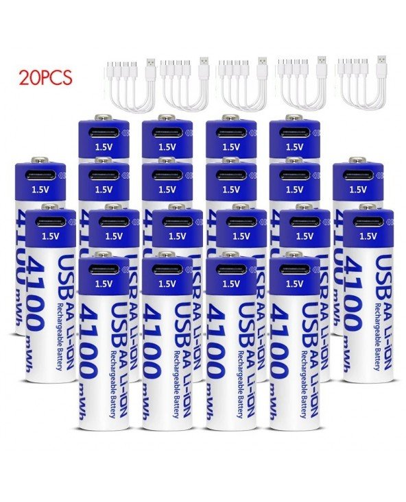 MATOV Highest Capacity 1.5V 4100mWh AA Rechargeable Battery USB