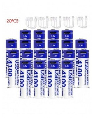 MATOV Highest Capacity 1.5V 4100mWh AA Rechargeable Battery USB
