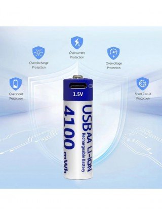 MATOV Highest Capacity 1.5V 4100mWh AA Rechargeable Battery USB